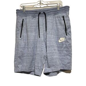 Nike Athletic Shorts Gray XLarge Stripped Pocket Logo Elastic Waist Drawstring